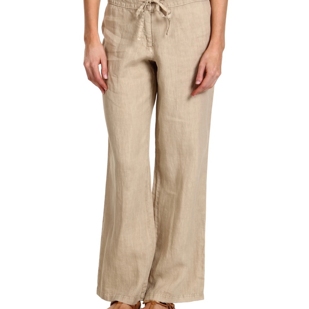 Tommy Bahama Women Two Palms Tan 100% Linen Straight Leg Pants size 2 New W/tag